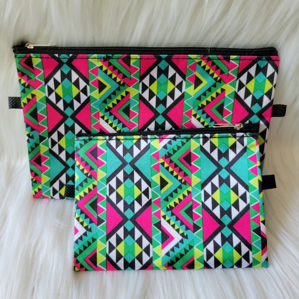2 Piece Geometric Pattern Design Pouch Set - image 1